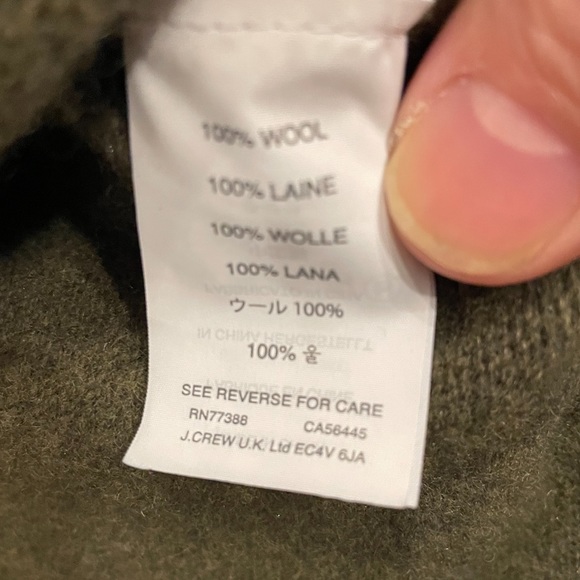 J. Crew Women’s Sweater 100% Wool Black Label Olive Green Size Small - Picture 9 of 9